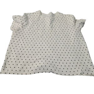 Kim Rogers Women White With Black Dots Short Sleeve Crew Neck Size 2X Womens